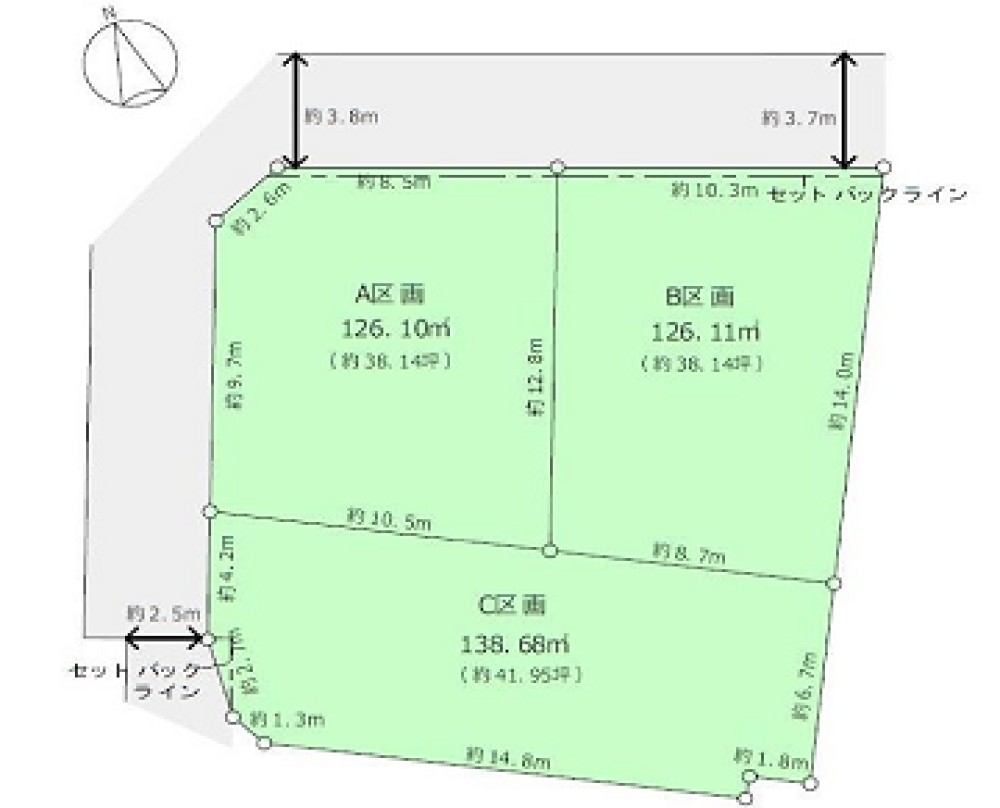 扶桑町大字高雄　全3区画　B区画 画像1